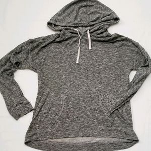 Gray flowy long sleeve with hood